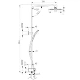 Quadro Twin Hose & Shower Set, Hand Shower With Overhead Rain Shower in Chrome